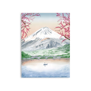 Mount Fuji Watercolor Art