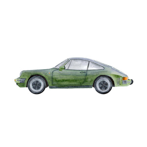 Green Porsche Illustration