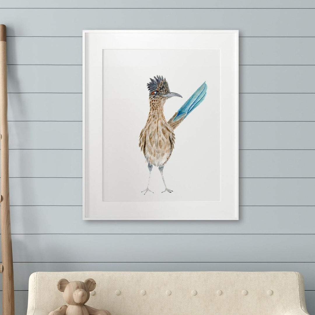 Bird Roadrunner Watercolor Print