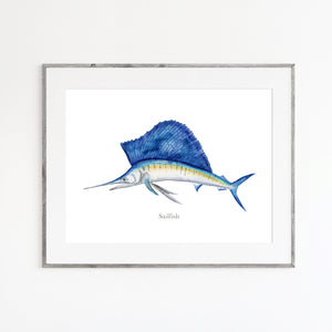 Sailfish Watercolor Print