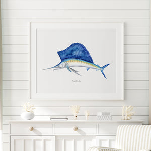 Sailfish Watercolor Mount