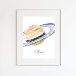 Space Planet Saturn Nursery Art
