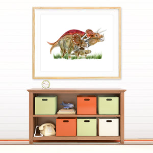 Triceratops Family Wall Decor