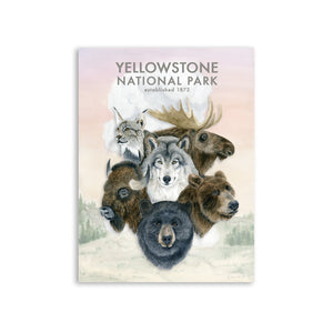 Old Faithful and Yellowstone Wildlife Print
