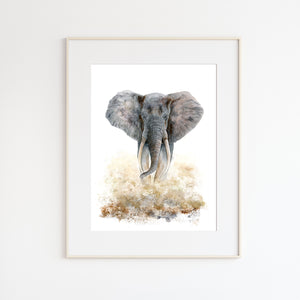 Adult Elephant Watercolor Print