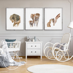 Parent and Baby Animal Nursery Decor