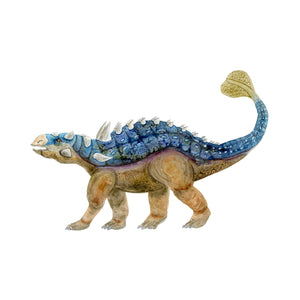 Ankylosaurus Watercolor Illustration