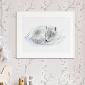 White Fox Nursery Art
