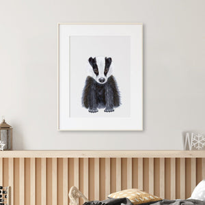 Baby Badger Wall Print