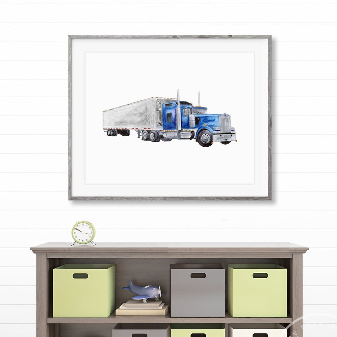 Big Rig Watercolor Art