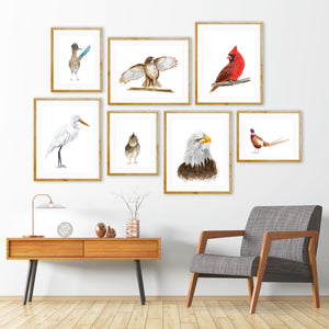 Bird Aviary Watercolor Prints