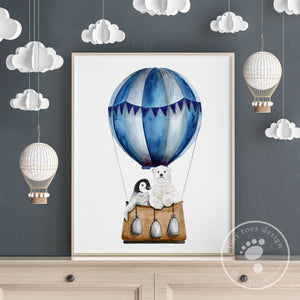 Hot Air Balloons Penguins and Polar Bears