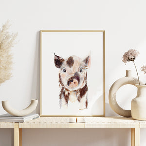 a picture of a pig on a shelf