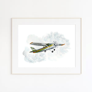 Vintage Airplane Watercolor