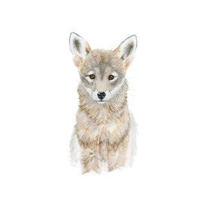 Baby Coyote Watercolor Print