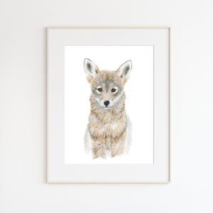 Baby Coyote Nursery Art