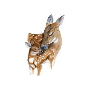 Mom and Baby Deer Nursery Art