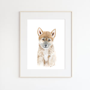 Dingo Watercolor Wall Art