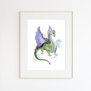 Dragon Watercolor Wall Art