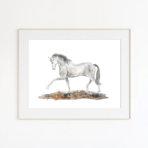 Horse Dressage Watercolor