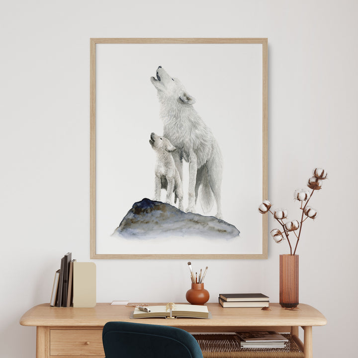 Wolf and pup nursery decor