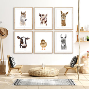 Farm Animal Nursery Print Set