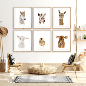 Jersey Cow Baby Portrait - Farm Nursery Decor