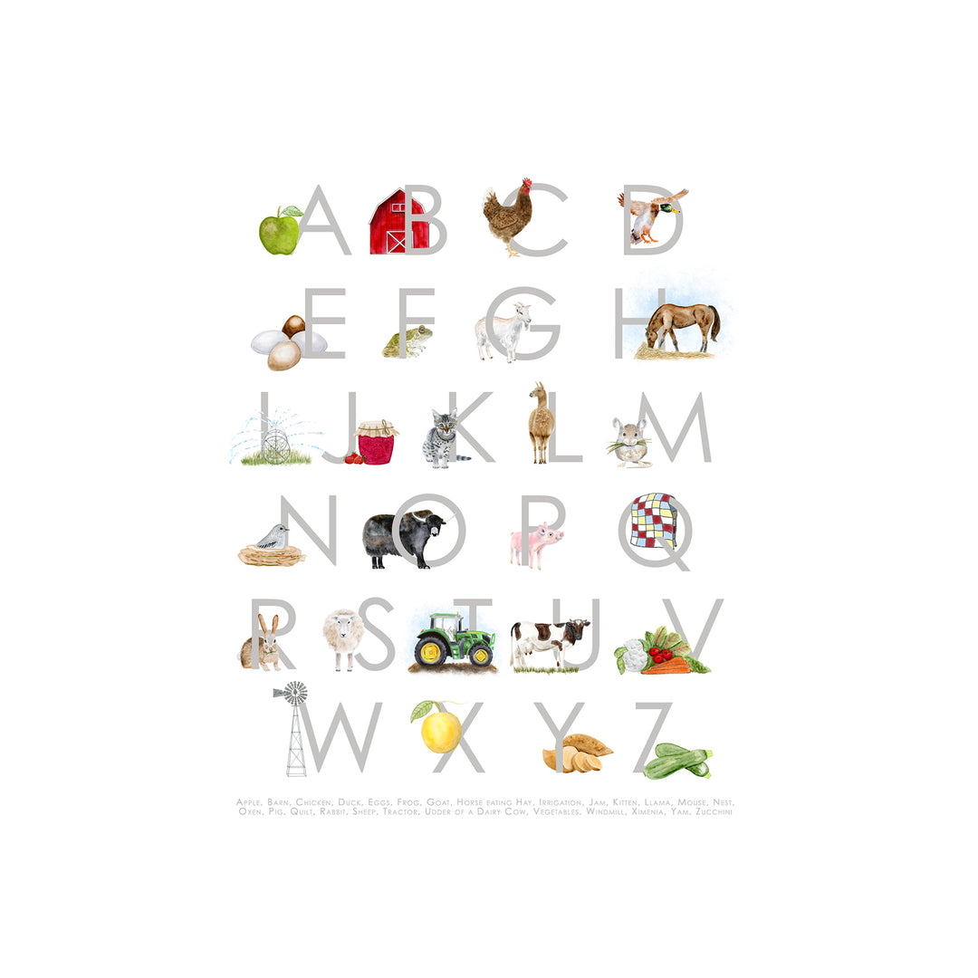 Farm Alphabet Nursery Print