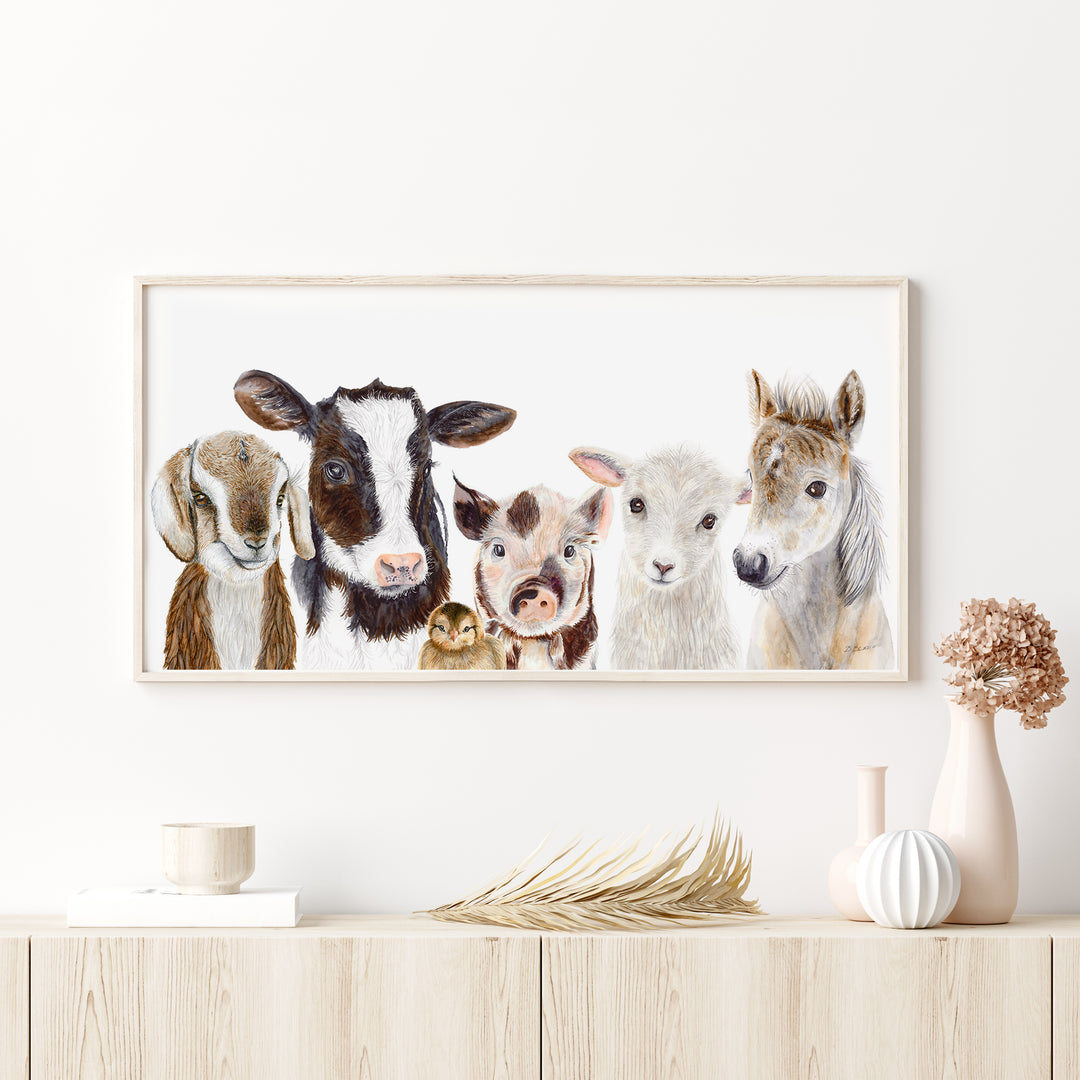 baby farm animal nursery wall art multiple animals grouping print