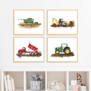 Farm Trucks Nursery Art