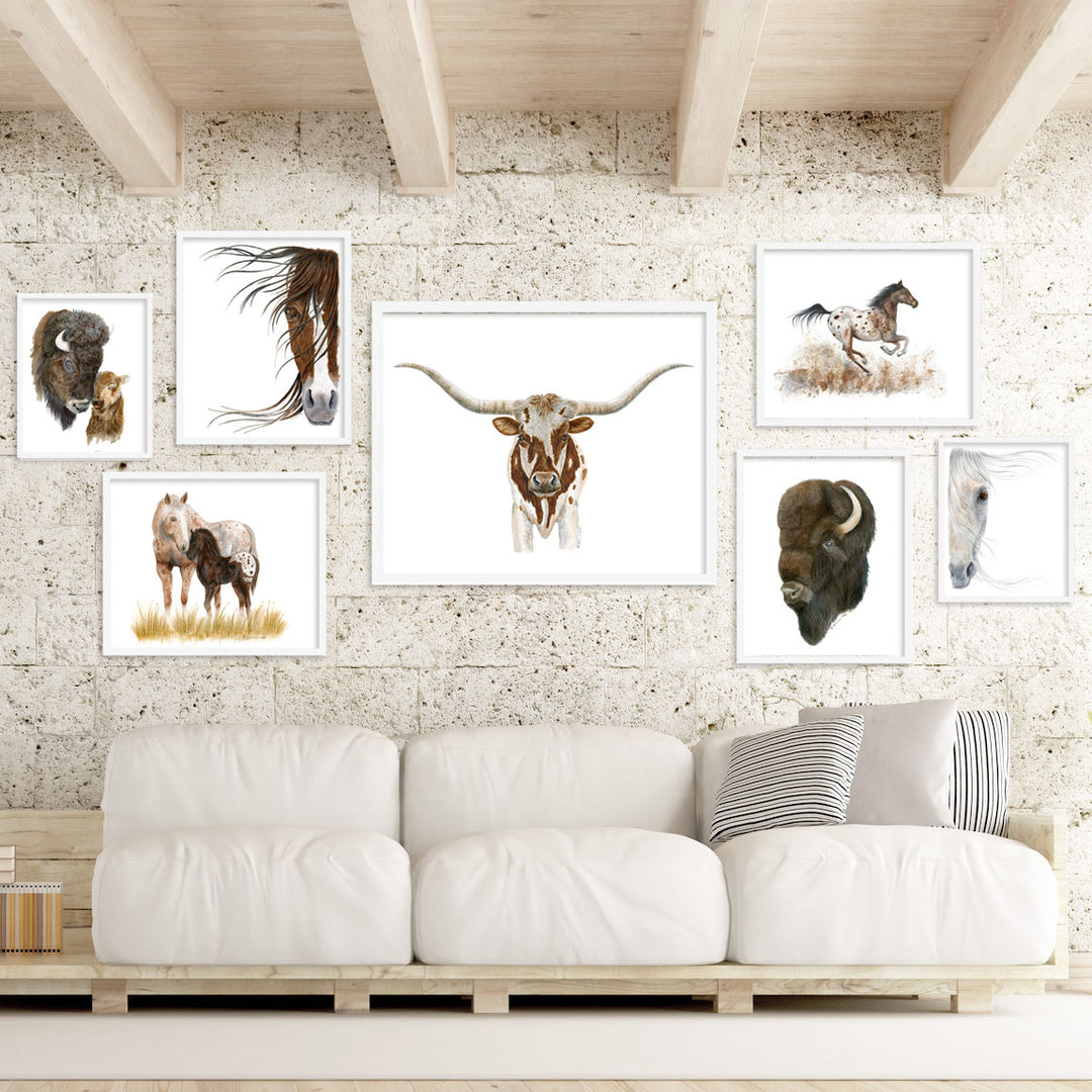 Longhorn Steer Portrait as part of farmhouse gallery