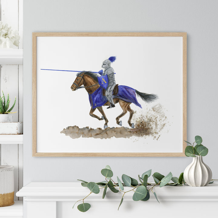 a painting of a man riding a horse