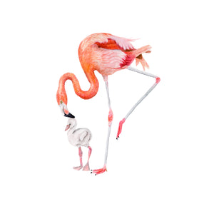 Mom and Baby Flamingo Print