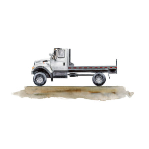 Flatbed Truck Watercolor Print
