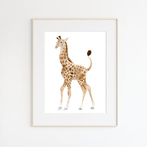 Giraffe Watercolor Nursery Art 