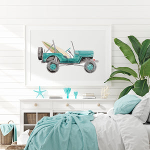 Coastal Vintage Car Wall Art