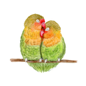 Lovebirds Watercolor Print