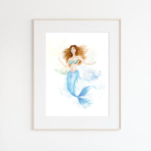 Mermaid Watercolor Print