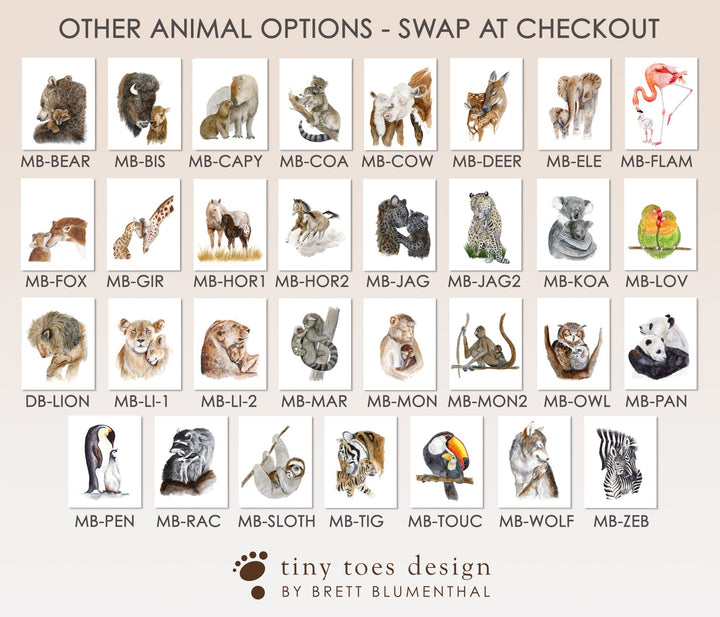 Mom and Baby Animal  Art Options