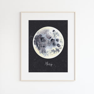 Moon Watercolor Nursery Art