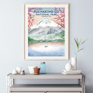 Mt Fuji Tokyo Watercolor Print