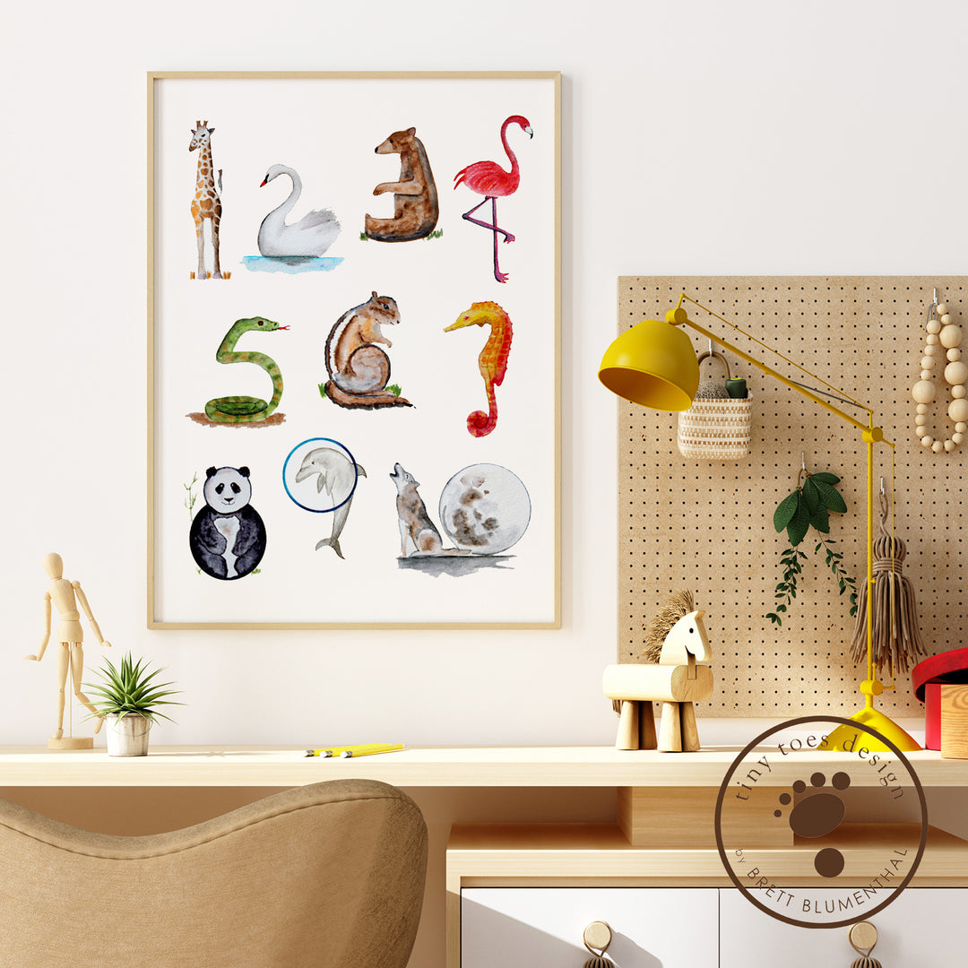 Animal Number Playroom Decor