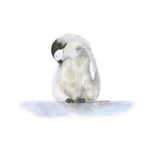 Baby Penguin Watercolor Print