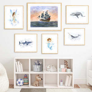 Pirate Ship Fantasy Nursery Print Set