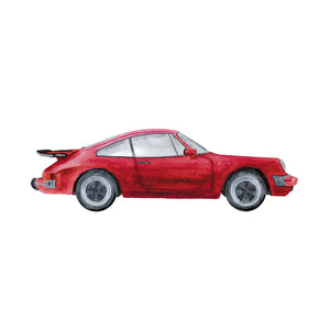 Red Porsche Watercolor Print