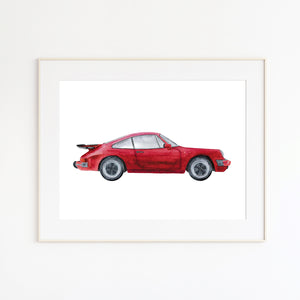 Red Porsche Nursery Print