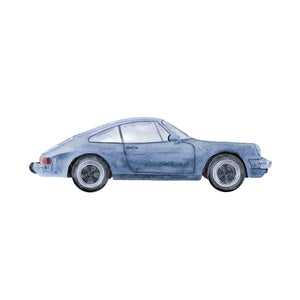 Blue Porsche 911 Watercolor