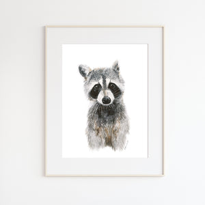 Baby Raccoon Watercolor Print