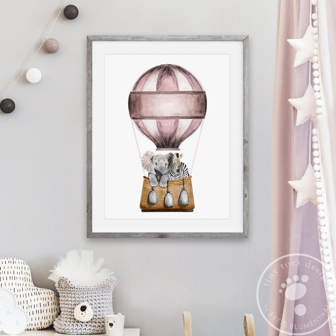 Pink Balloon with Animals Nursery Decor