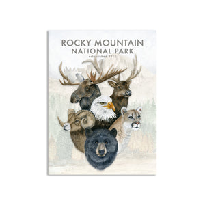 Rocky Mountain National Park Wildlife and Long's Peak Poster